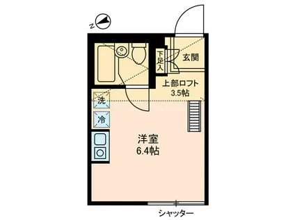 AMMS OKAMURA(ワンルーム/2階)の間取り写真