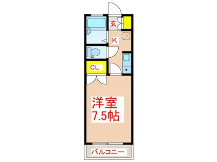 セントレージ草牟田(1K/3階)の間取り写真