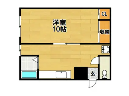 豊里マンションB棟(1K/2階)の間取り写真