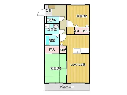 グランドベルサス(2LDK/3階)の間取り写真