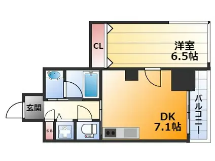 プレジオ新大阪ルージュ(1DK/5階)の間取り写真