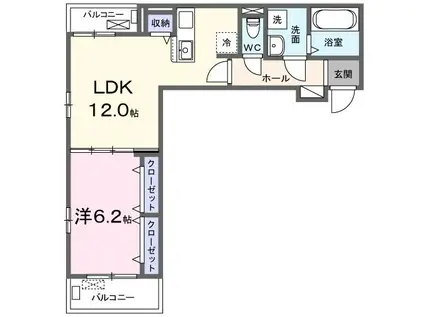 テンピィオプリマ(1LDK/3階)の間取り写真