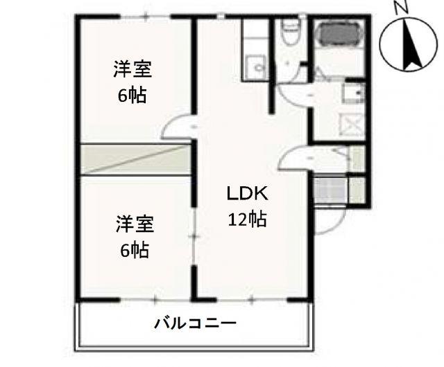 サンベール(2LDK/2階)の間取り写真