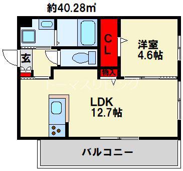 D-ROOM KASUMI(1LDK/1階)の間取り写真