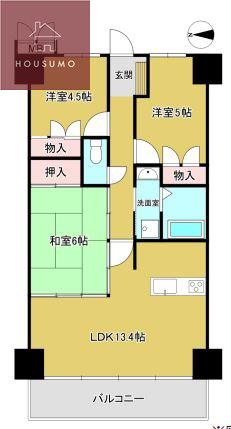 ディオフェルティー石切(3LDK/3階)の間取り写真