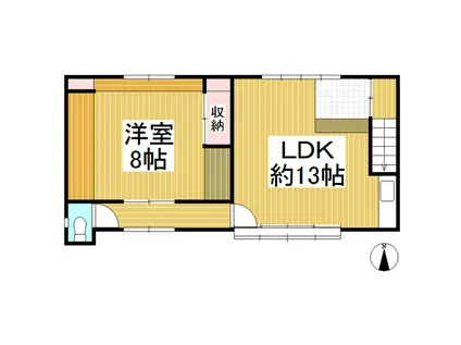 ＪＲ信越本線 篠ノ井駅 徒歩20分 2階建 築55年(1LDK/2階)の間取り写真