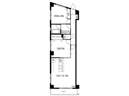 志幸68TINON II(2LDK/3階)の間取り写真