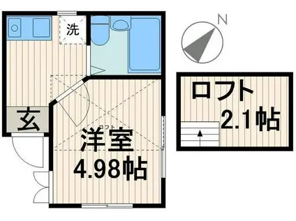 メゾンK(1K/1階)の間取り写真