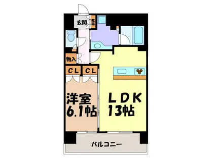 グランアベニュー名駅(1LDK/8階)の間取り写真