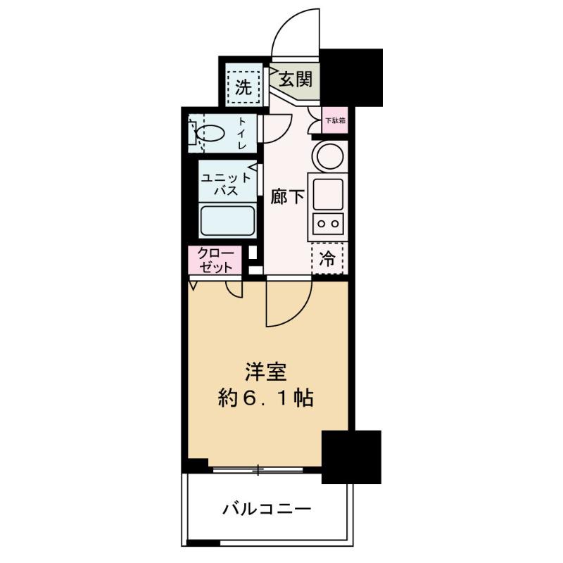 プレサンス梅田北パワーゲート(ワンルーム/8階)の間取り写真