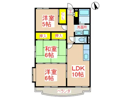 ツインポート(3LDK/3階)の間取り写真
