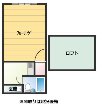 ＪＲ筑肥線 唐津駅 徒歩12分 2階建 築32年(1K/1階)の間取り写真