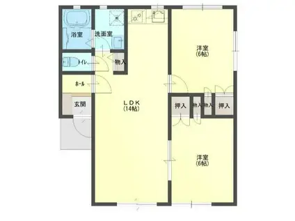 ベリーズコート(2LDK/2階)の間取り写真