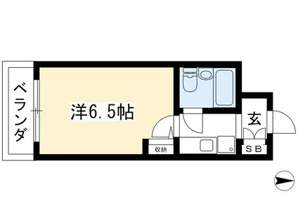 デトム・ワン御所南(1K/2階)の間取り写真