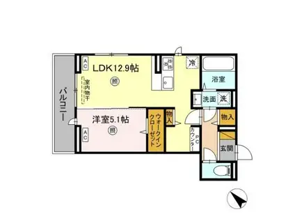 ホープドリームハウス(1LDK/2階)の間取り写真