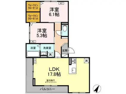 D-AVANCE向山東(2LDK/3階)の間取り写真