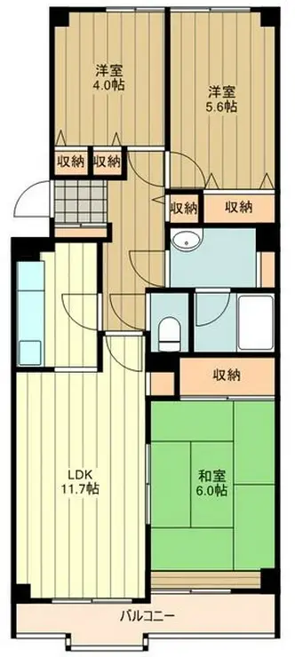 立川サニーコート 7階階 間取り