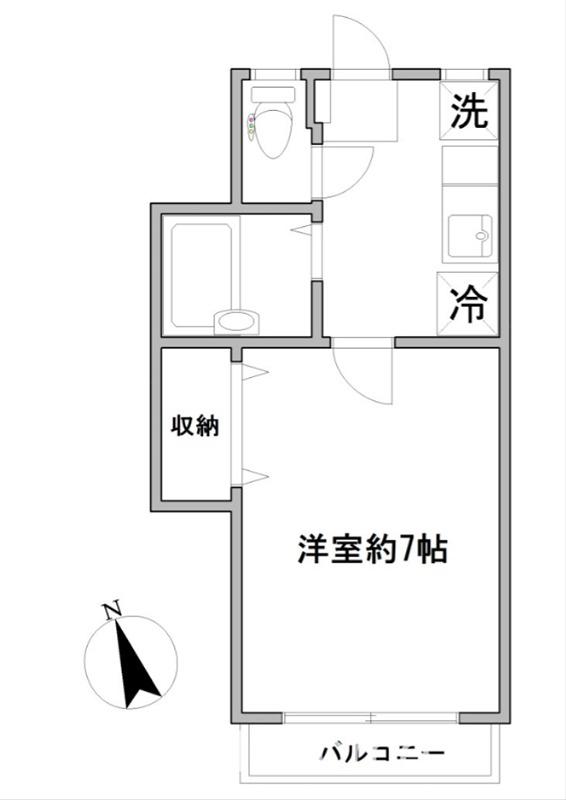 レジデンス自由が丘3(1K/2階)の間取り写真