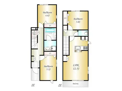 MAISON DE LA PAIX(3LDK/1階)の間取り写真