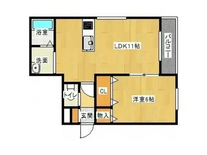 イル・ソーレ(1LDK/4階)の間取り写真