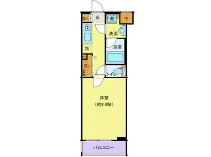 プレール・ドゥーク高井戸(1K/2階)の間取り写真