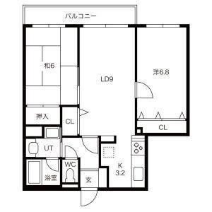 山鼻コンパウンド(2LDK/3階)の間取り写真