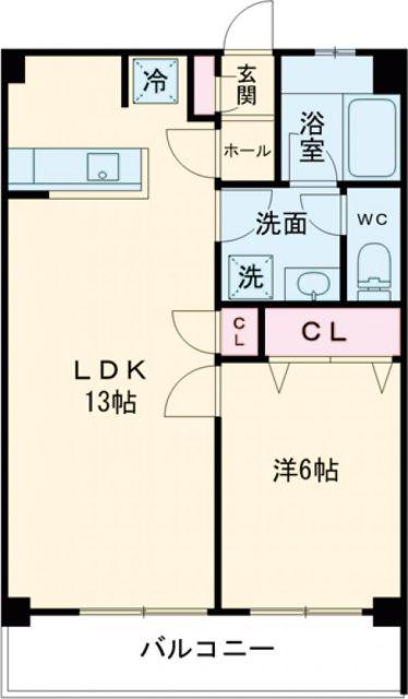 アルファグランデ(1LDK/4階)の間取り写真