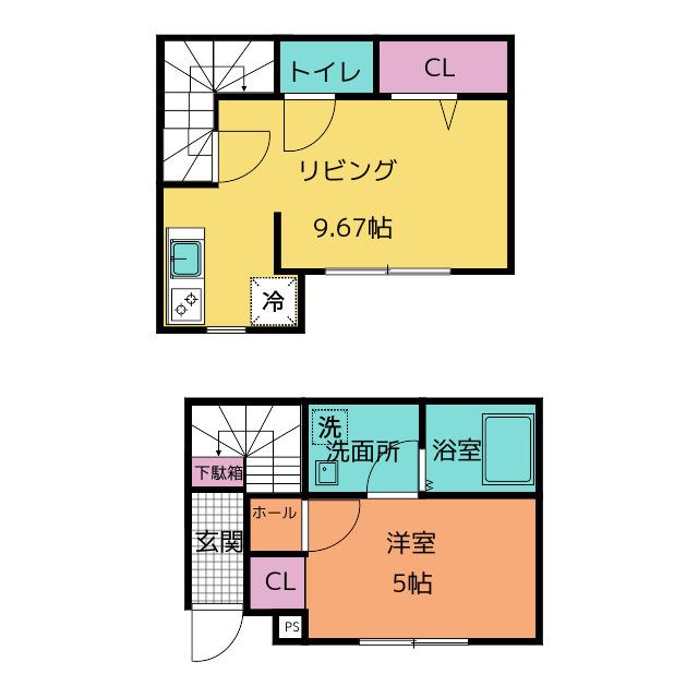 ASCENT那加(1LDK/1階)の間取り写真