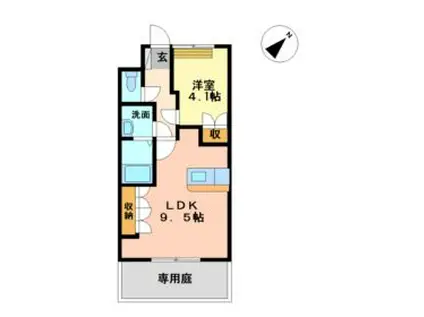 レガシー(1LDK/1階)の間取り写真