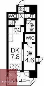 ノース VILLAGE 伍番館(1DK/9階)の間取り写真