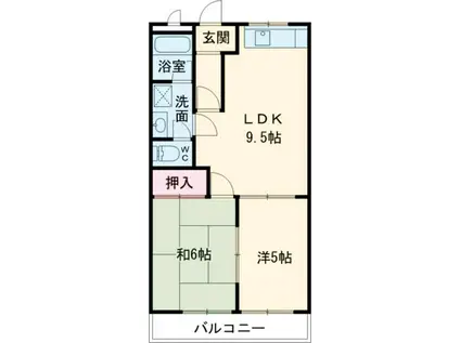 プラムコートJPMC(2LDK/3階)の間取り写真