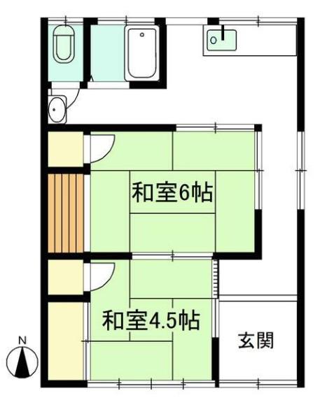 平和1丁目マンション(2K/1階)の間取り写真