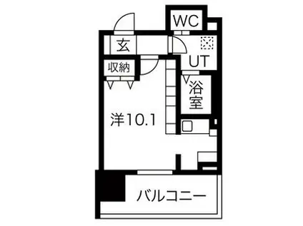 ルシェット白川公園(ワンルーム/6階)の間取り写真