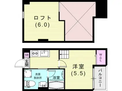 MAISON DE ISTIKLAL(1K/2階)の間取り写真