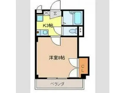 サンフォーレスト(1K/2階)の間取り写真