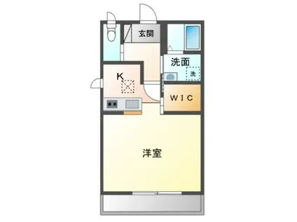 ラフィネHANA(1K/2階)の間取り写真