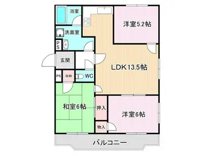 新栄プロパティー太子(3LDK/4階)の間取り写真