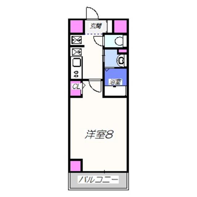 フォレストインサイド鳳(1K/5階)の間取り写真