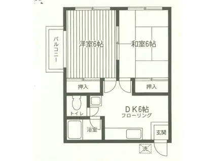 栗木荘(2DK/2階)の間取り写真