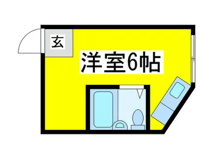 甲斐町ハイツ(ワンルーム/4階)の間取り写真