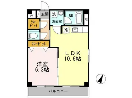 セントハイランド大塚(1LDK/5階)の間取り写真
