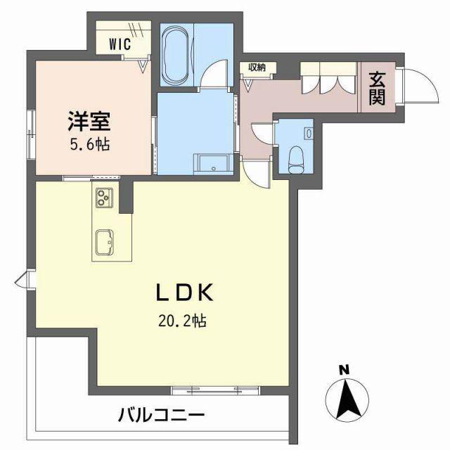 シャーメゾン アリシア(1LDK/2階)の間取り写真