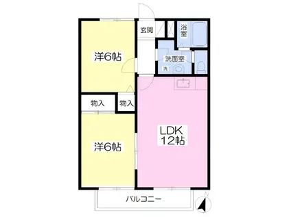 フィオーレ四方寄(2LDK/2階)の間取り写真