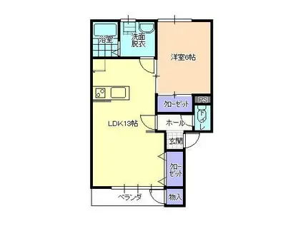メゾンステータス(1LDK/1階)の間取り写真