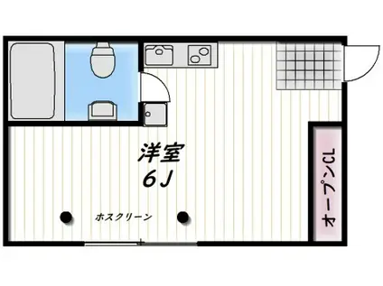 VERDE(ワンルーム/3階)の間取り写真