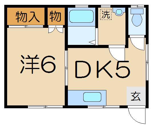 グリーンコーポラス(1DK/1階)の間取り写真