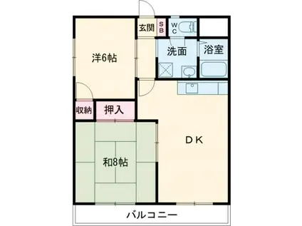 春日丘マンション(2DK/4階)の間取り写真