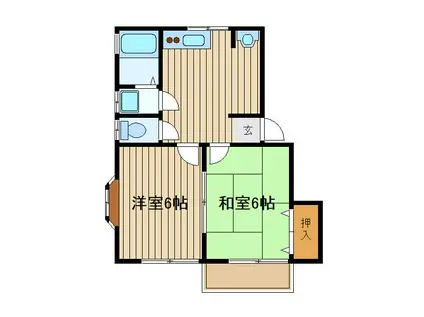 阿竹ハイム(2DK/2階)の間取り写真