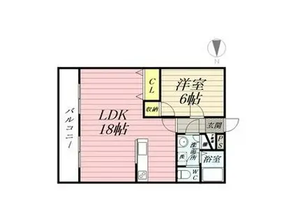 サンライズK1994(1LDK/3階)の間取り写真