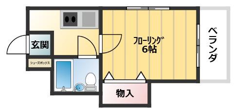 カームハイツ銀杏町(1K/3階)の間取り写真